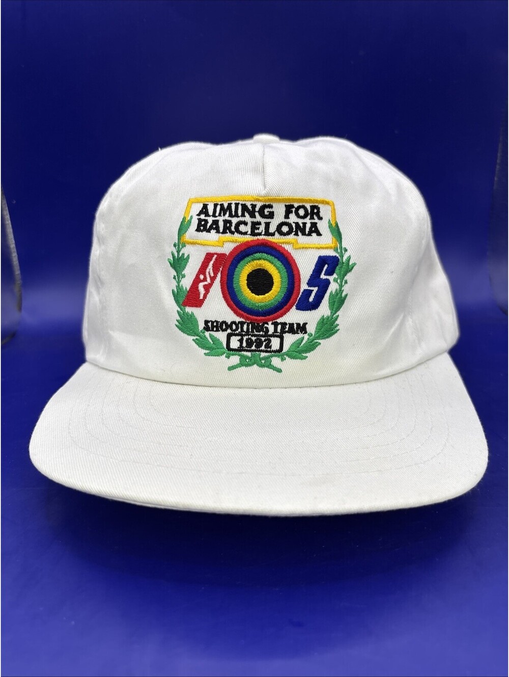 Vintage Aiming for Barcelona 1992 Shooting Team White Cap